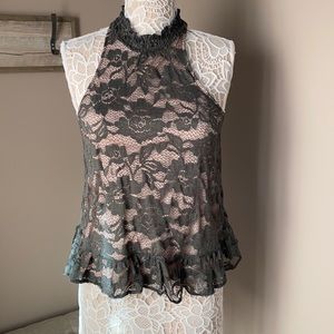 Express lace tank top with lining size small